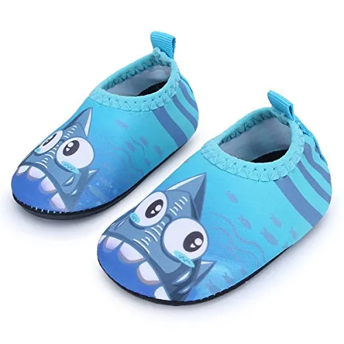 JIASUQI Classic Outdoor and Indoor Sports Water Shoes Beach Sandals for Baby Boys and Girls,Blue Shark 6-12 Months