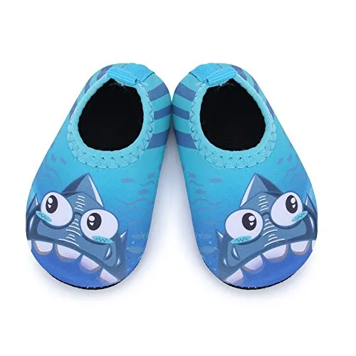 JIASUQI Classic Outdoor and Indoor Sports Water Shoes Beach Sandals for Baby Boys and Girls,Blue Shark 6-12 Months