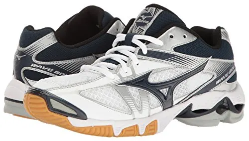 Mizuno Wave Bolt 6 Womens Volleyball Shoes, White/Navy 6.5 B US