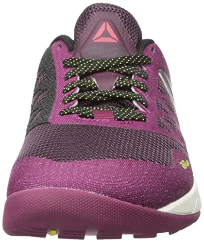 Reebok Women's Crossfit Nano 6-0 Cross-Trainer Shoe, Mystic Maroon/Rebel Berry/Black/Hero Yellow/Chalk/Pewter, 8.5 M US