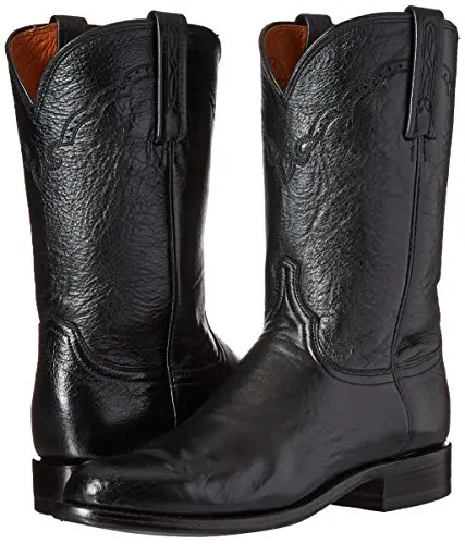 Lucchese Bootmaker Men's Lawrence-blk Lonestar Calf Roper Riding Boot, Black, 9 D US