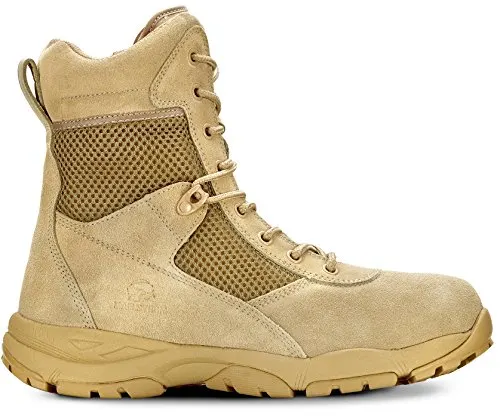 Maelstrom LANDSHIP 2.0 8'' Men's Tan Tactical Boots with Zipper – Military, Work & Tactical Boots – Athletic, Breathable, Durable, Comfortable & Lightweight Boots for Men, Tan, Size 10.5M