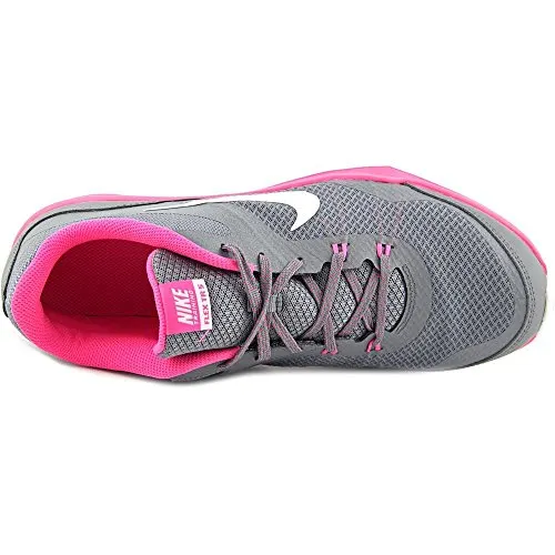 Nike Womens Flex Trainer 5 Running Shoe, Cool Grey/White/Pink Pow/Dark Grey - 8.5 B(M) US