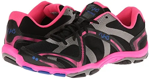 RYKA Women's Influence Training Shoe,Black/Atomic Pink/Royal Blue/Forge Grey,5 M US