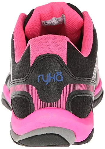 RYKA Women's Influence Training Shoe,Black/Atomic Pink/Royal Blue/Forge Grey,5 M US