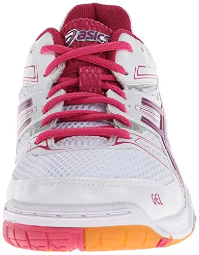 ASICS Women's Gel Rocket 7 Volley Ball Shoe,White/Fuchsia/Magenta,10 M US