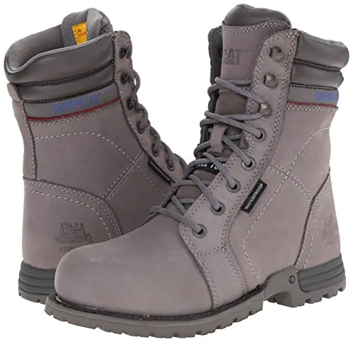 Caterpillar Women's Echo Waterproof Steel Toe Work Boot, Frost Grey, 9 M US