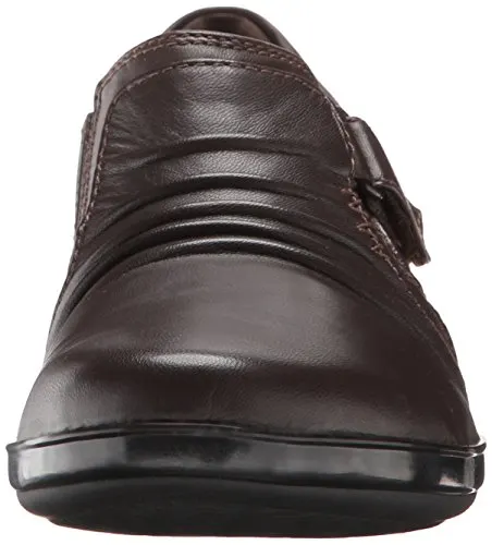Clarks Women's Everlay Coda Flat, Dark Brown Leather, 8.5 M US