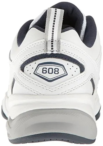 New Balance Men's MX608v4 Training Shoe, White/Navy, 10 4E US