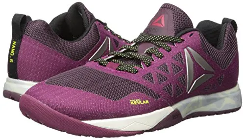 Reebok Women's Crossfit Nano 6-0 Cross-Trainer Shoe, Mystic Maroon/Rebel Berry/Black/Hero Yellow/Chalk/Pewter, 8.5 M US