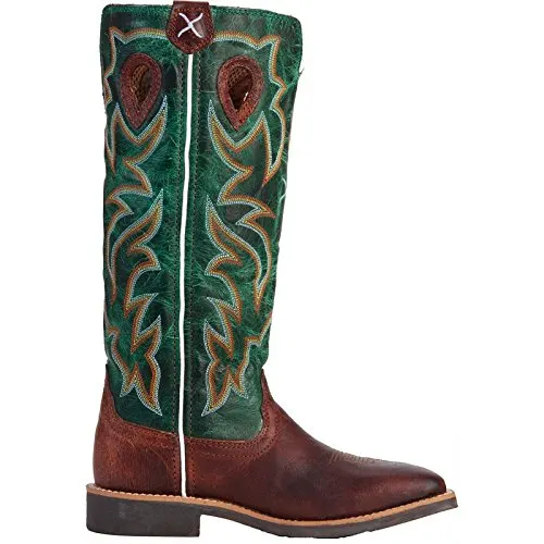 Twisted X Boys' Turquoise Buckaroo Cowboy Boot Square Toe Cognac 5.5 D(M) US