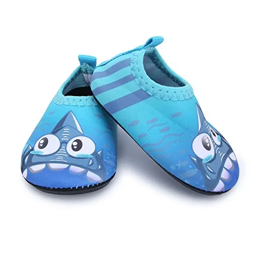 JIASUQI Classic Outdoor and Indoor Sports Water Shoes Beach Sandals for Baby Boys and Girls,Blue Shark 6-12 Months