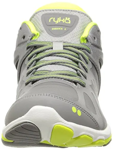 Ryka Women's Enhance 3 Cross-Trainer Shoe, Grey/Lime, 9.5 M US
